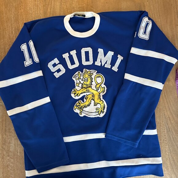 VINTAGE #10 Esa TIKKANEN Team FINLAND Replica TOPKNIT Jersey, Size Men's L - Picture 7 of 7
